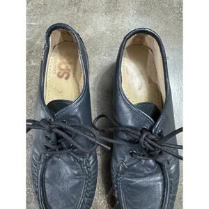 SAS Women's Shoes Sz 8 Siesta Lace Up Comfort Moc Loafer Shoes Navy Leather USA